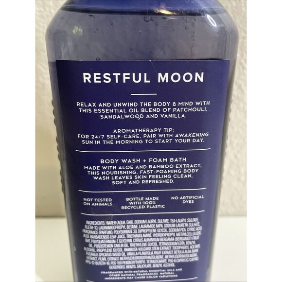Bath & Body Works Restful Moon Body Wash & Foam Bath 10 oz NEW - Picture 4 of 5